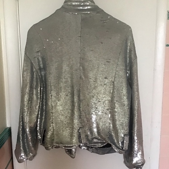 NWT Iro silver sequin Oliv jacket motorcycle style - Picture 3 of 12